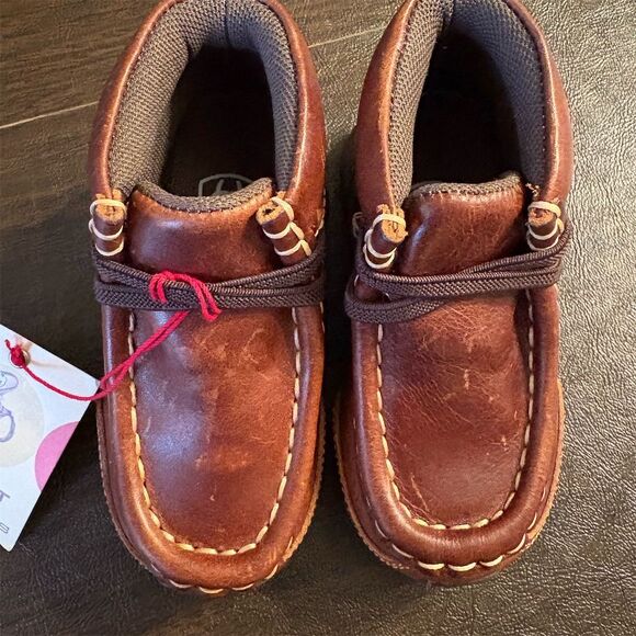 Ariat Toddler Boys Lil'‎ Stomper Brown Dress Shoes Lace Up NWT size 4 toddler - Picture 2 of 8